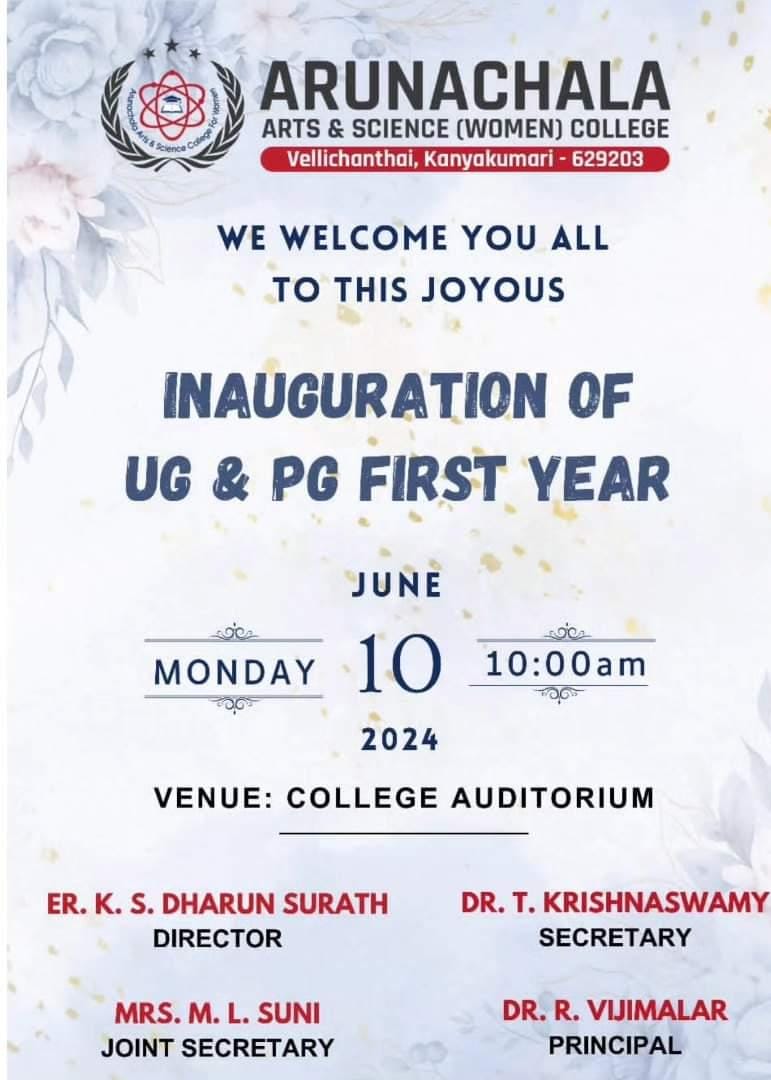 INAUGURATION UG AND PG FIRST YEAR
